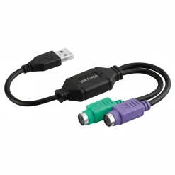 Adapterkabel USB-A han til 2x PS/2 hunner - 0,3 m