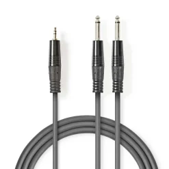 Adapterkabel 2x 6,3 mm til 3,5 mm Stereo - 3 m