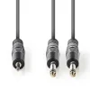 Adapterkabel 2x 6,3 mm til 3,5 mm Stereo - 1,5 m
