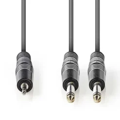 Adapterkabel 2x 6,3 mm til 3,5 mm Stereo - 1,5 m