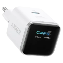Anker Nano Charger 45W USB-C-oplader med display, Hvid