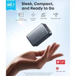 Anker Nano Powerbank 10.000 mAh 45 W - Sort