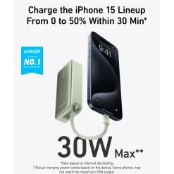 Anker Nano Powerbank - 30 W - 10000 mAh - Grøn