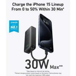 Anker Nano Powerbank - 30 W - 10000 mAh - Sort