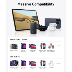 Anker Nano Powerbank - 30 W - 10000 mAh - Sort