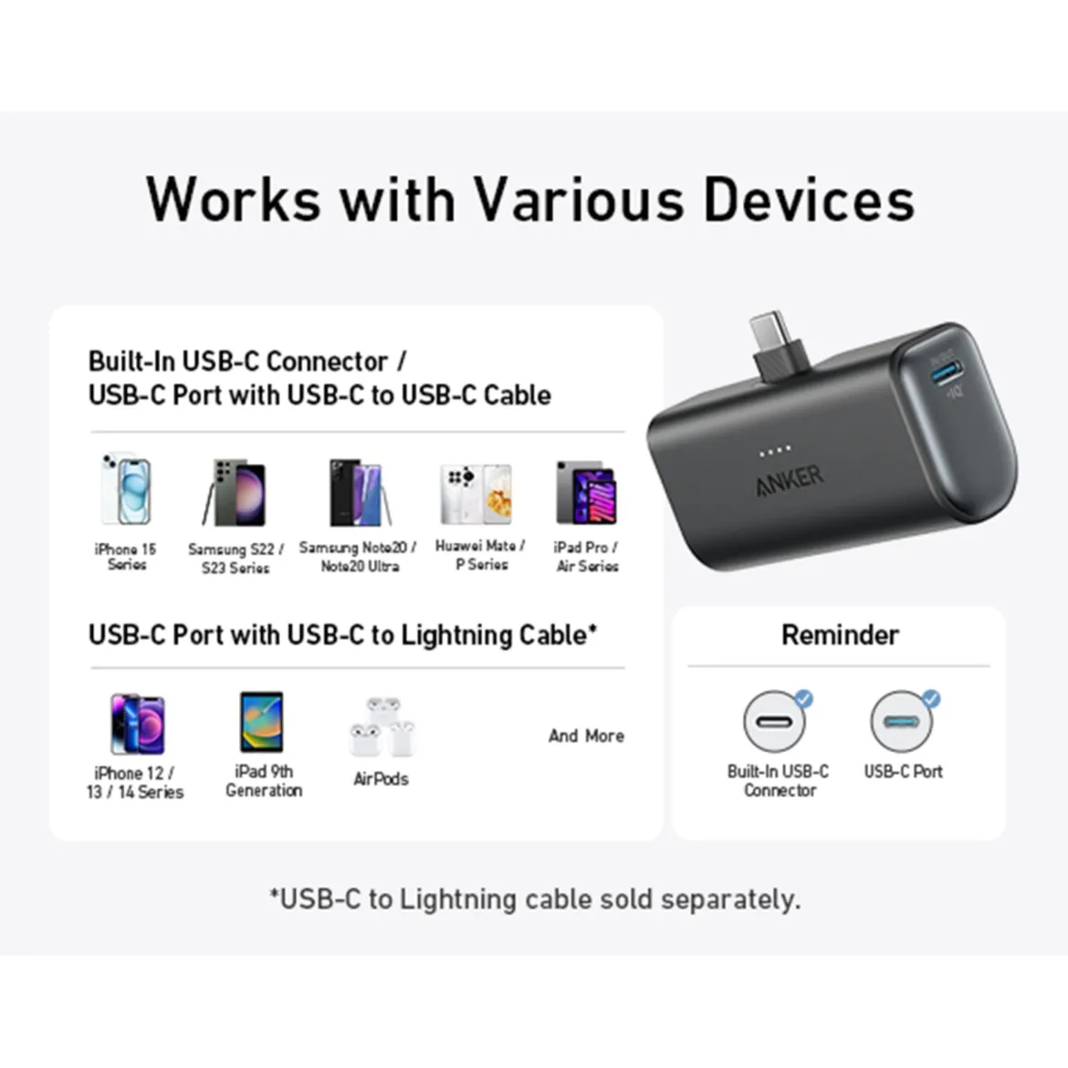 Anker Nano Powerbank 22,5W USB-C