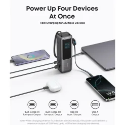 Anker Powerbank 165 W 25000 mAh med kabler