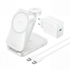 Anker Prime Foldable 3-i-1 MagGo-oplader, Sølv