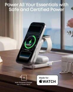Anker Prime Foldable 3-i-1 MagGo-oplader, Sølv