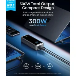 Anker Prime Powerbank 300W PD 3.1, 26.250 mAh, Sort