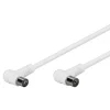 Antennekabel Hvid vinklet - 2,5 m