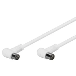 Antennekabel Hvid vinklet - 5 m