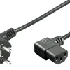 Apparatkabel C13 med vinklet stik Sort - 2 m