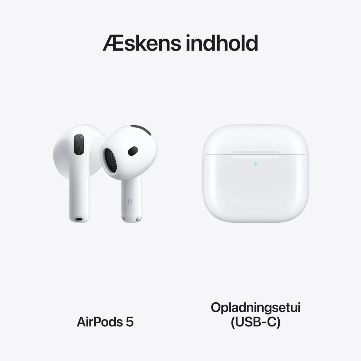 Apple AirPods 5 (2026) med trådløst opladningsetui