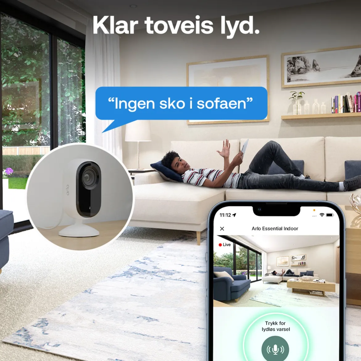 Arlo Essential 3 2K - Overvågningskamera indendørs - 2-pak