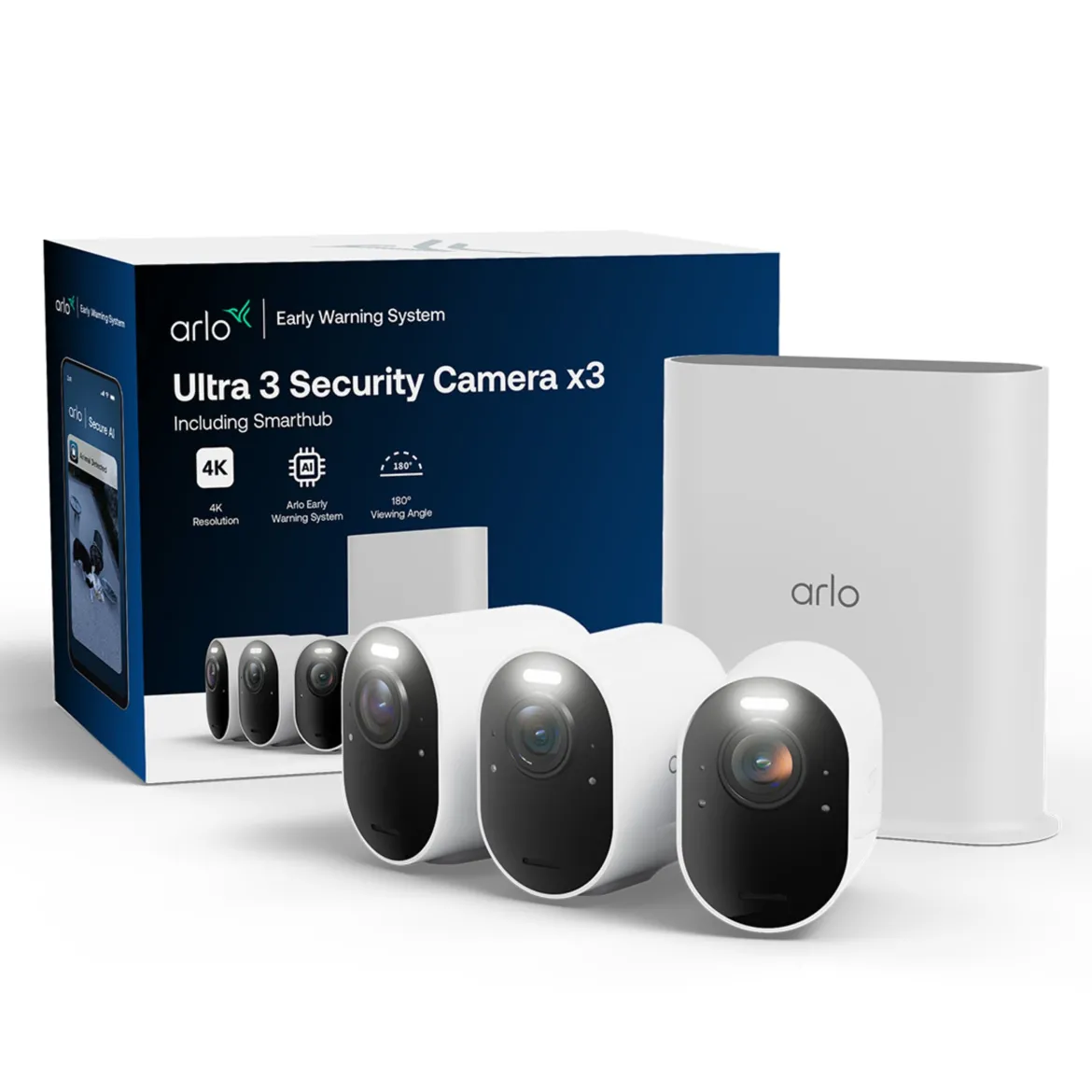 Arlo Ultra 3 4K - Trådløs overvågningskamera - 3-pakning