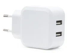4,8 A USB-oplader med to porte.