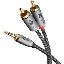 AUX 3,5mm jack til stereo RCA - 0,5m