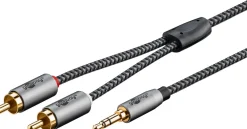 AUX 3,5mm jack til stereo RCA - 0,5m