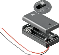 Batteriholder med kontakt til 2x AA