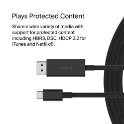 Belkin USB-C-kabel til Displayport 8K/60 Hz 2 m