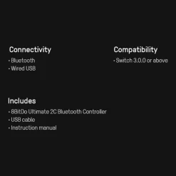 8Bitdo Ultimate 2C Trådløs håndkontrol til Nintendo Switch - Blå