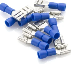 Blå fladstiftshylster 10-pakning - 6,3 mm