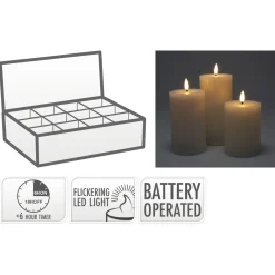 Bloklys LED 3-pakke