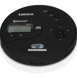 Bærbar Bluetooth® CD-MP3-afspiller med antishock Sort