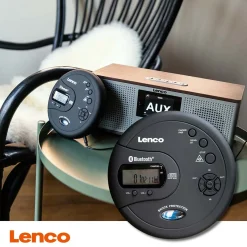 Bærbar Bluetooth® CD-MP3-afspiller med antishock Sort