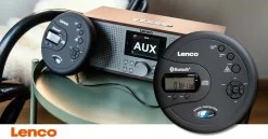 Bærbar Bluetooth® CD-MP3-afspiller med antishock Sort