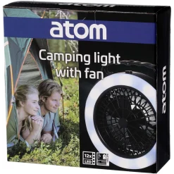 Campinglampe med ventilator, 65 lumen