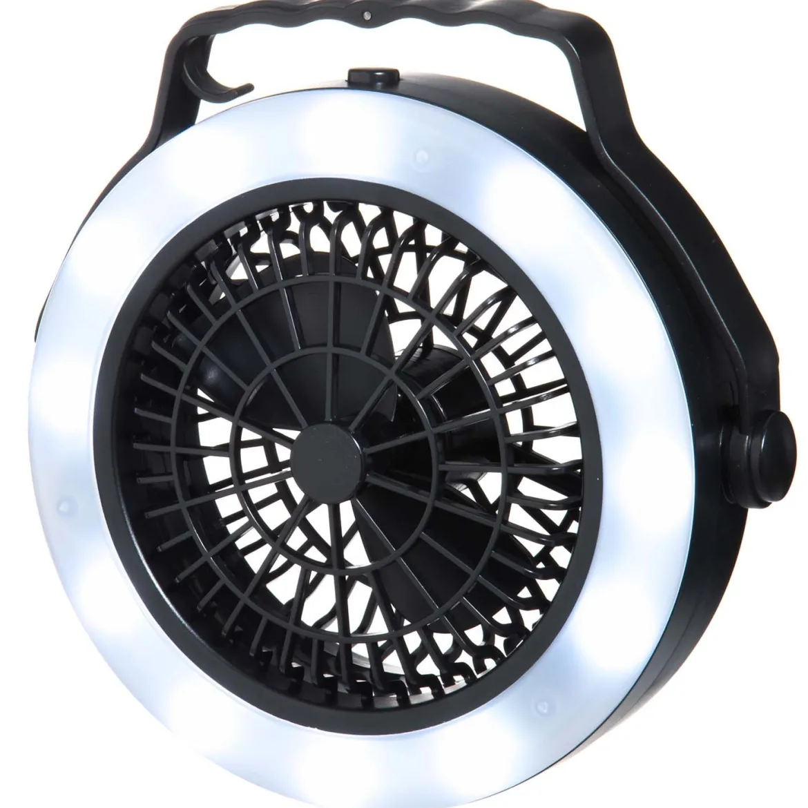 Campinglampe med ventilator, 65 lumen