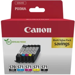 Canon CLI-571 og CLI-570 blækpatron 5-pakke