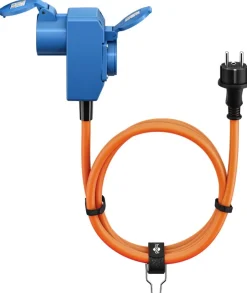 CEE-adapterkabel – sikkerhedsprop (Type F) til 90° CEE-kobling og sikkerhedskobling (Type F) – 1,5m