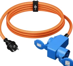 CEE-adapterkabel – sikkerhedsprop (Type F) til 90° CEE-kobling og sikkerhedskobling (Type F) – 1,5m