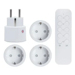 Cleverio Mini-fjernbetjeningskontakt med fjernbetjening, 4-pak
