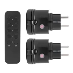 Cleverio Mini-fjernbetjent udendørs stikkontakt 3680 W 2-pak