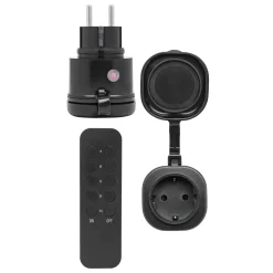 Cleverio Mini-fjernbetjent udendørs stikkontakt 3680 W 2-pak