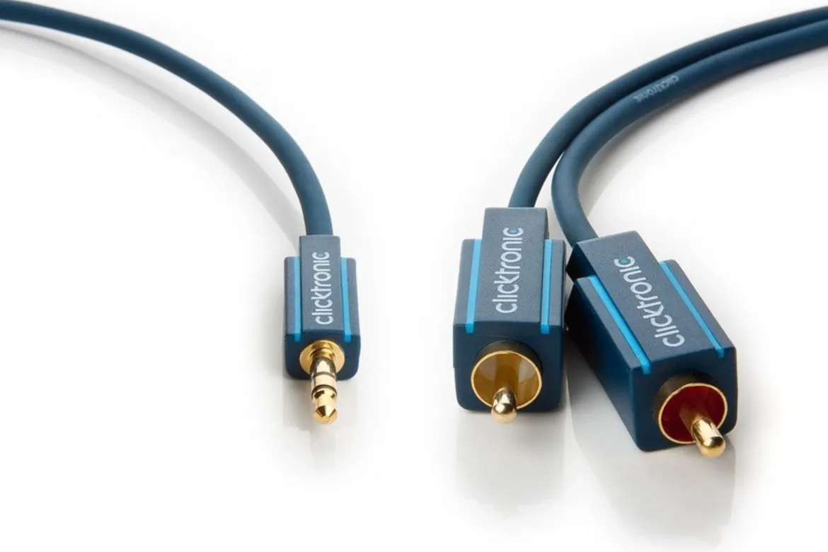 Clicktronic Lydkabel 3,5 mm til 2x RCA - 2 m