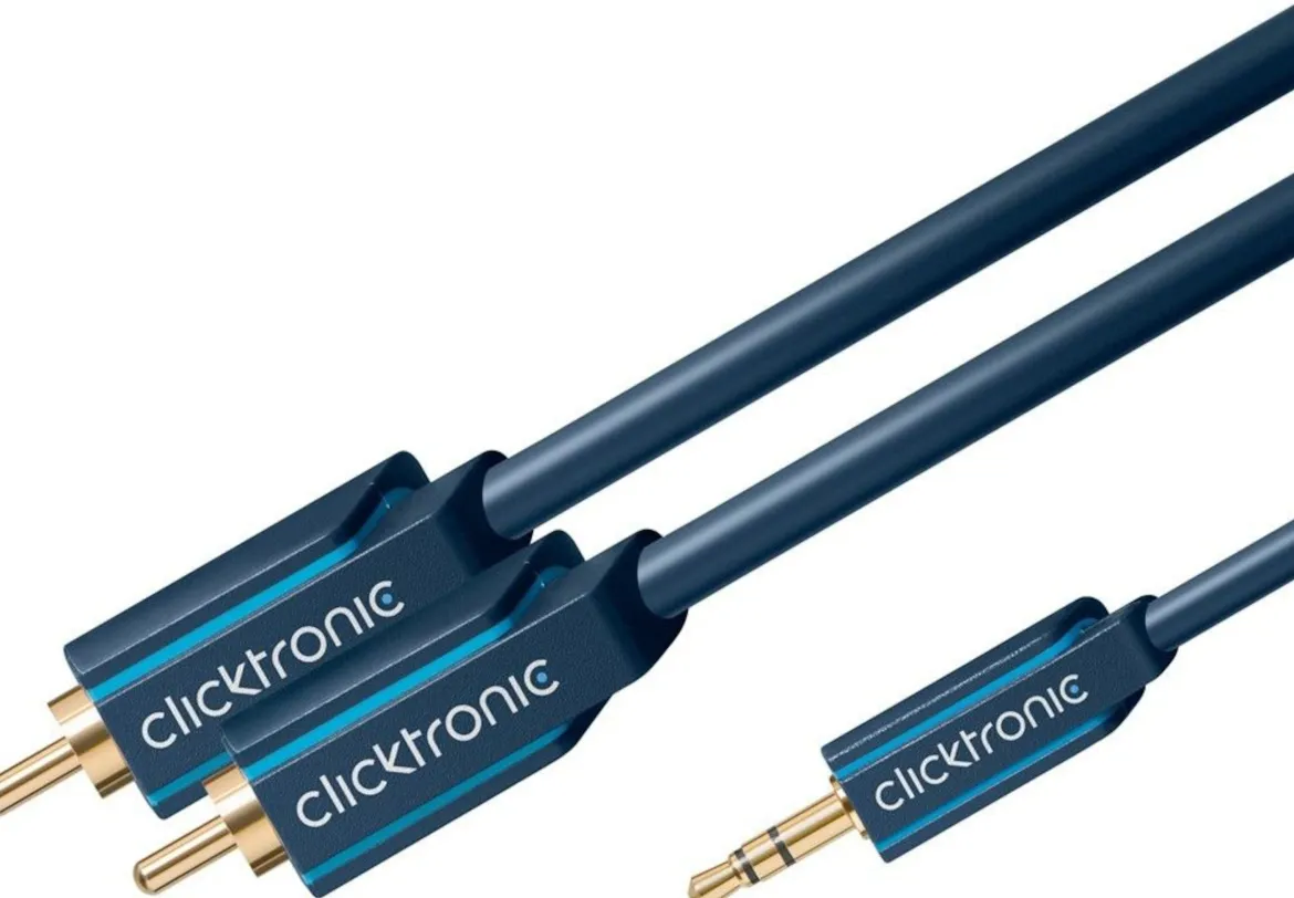 Clicktronic Lyd kabel 3,5 mm til 2x RCA - 1 m
