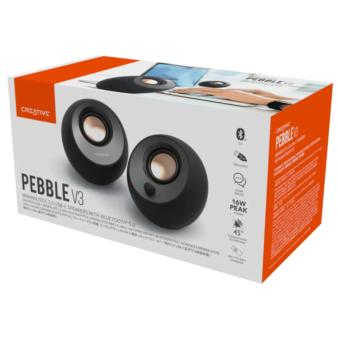 Creative Pebble V3 Computerhøjttaler med Bluetooth