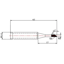 Dibotech Loddespids til 40570, 40745 og 40746 - 2,0 mm.