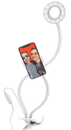 DigiPower vlogging-ringlys 7,6 cm med telefonholder