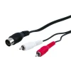 DIN-kabel 5-polet han til 2x RCA-haner 1,5 m