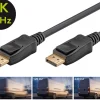 Displayport 2.1 8K/120Hz Kabel 3 m - Sort