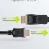 Displayport til HDMI Kabel 2 m - Sort