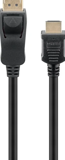 Displayport til HDMI Kabel 2 m - Sort