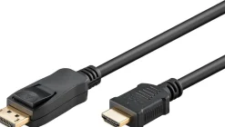 Displayport til HDMI Kabel 5 m - Sort