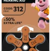 Duracell DA312 Høreapparatbatterier - 6 stk
